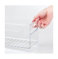 iDesign Stackable Plastic Pantry Bin with Handles, Set of 4, Clear, Made in Usa