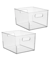 iDesign Small Stackable Bathroom Storage Bin - Set of 2 - Clear - Made in Usa