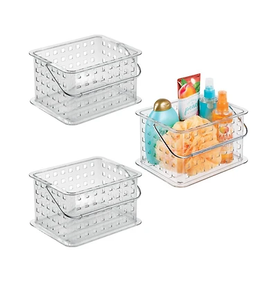 iDesign Small Stackable Shower Basket, Set of 3, Clear, Made in Usa
