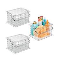 iDesign Small Stackable Shower Basket, Set of 3, Clear, Made in Usa