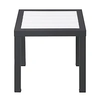 Meridian Furniture Nizuc White Wood Look Accent Paneling Outdoor Patio Aluminum End Table