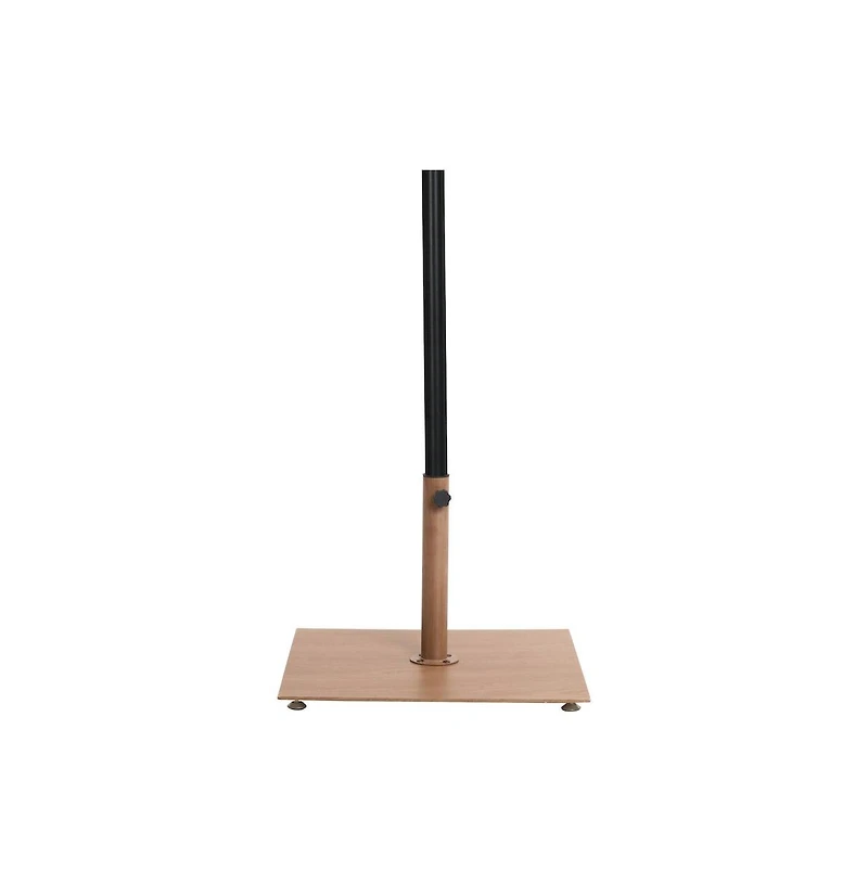 Meridian Furniture Fiji Black Fabric / Teak Aluminum Patio Umbrella with Base Sets