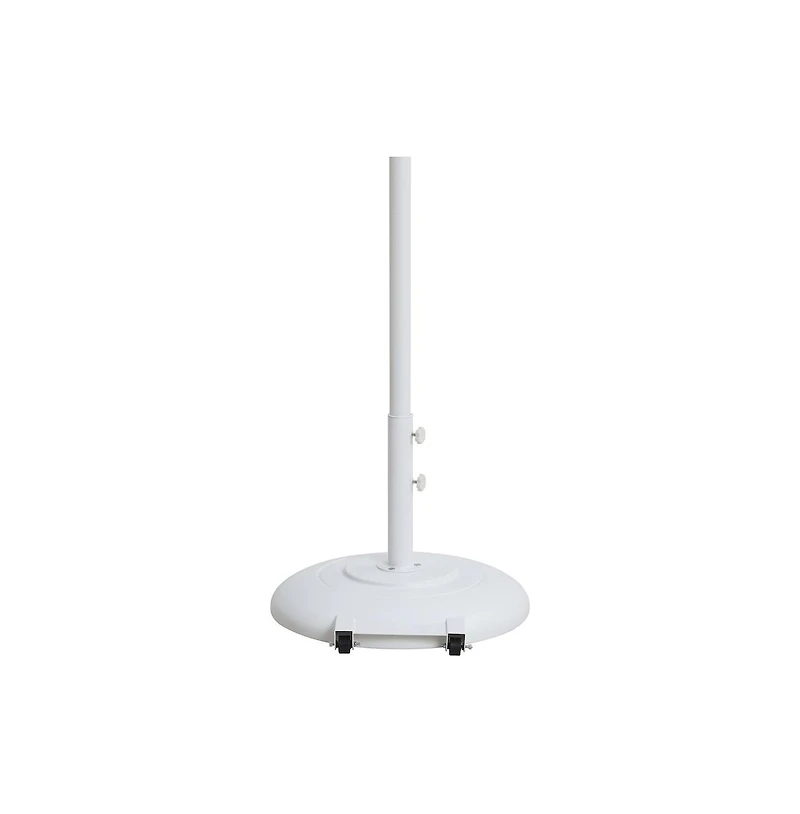 Meridian Furniture Amalfi Black With Cream Piping / Matte White Metal Patio Umbrella with Base Sets
