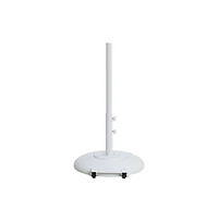 Meridian Furniture Amalfi Black With Cream Piping / Matte White Metal Patio Umbrella with Base Sets