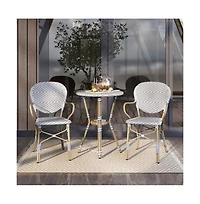 Enitial Star Hamner Aluminum 3-Piece Outdoor Bistro Table and Chair Set