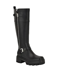 Guess Women's Lynnie Tall Buckle Moto Lug Boots
