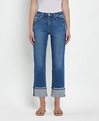 Vervet Women's High Rise Cuffed Straight Jeans