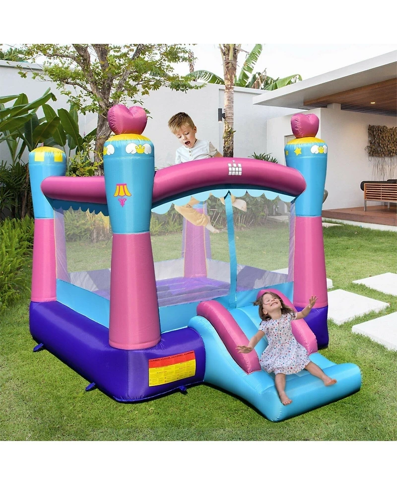 Akiudex Inflatable Water Slide Park with Climbing Wall Splash Pool and Ball Pit
