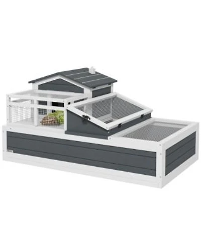 Pawhut Wooden Tortoise Habitat Tortoise Enclosure Reptile Cage W Tray