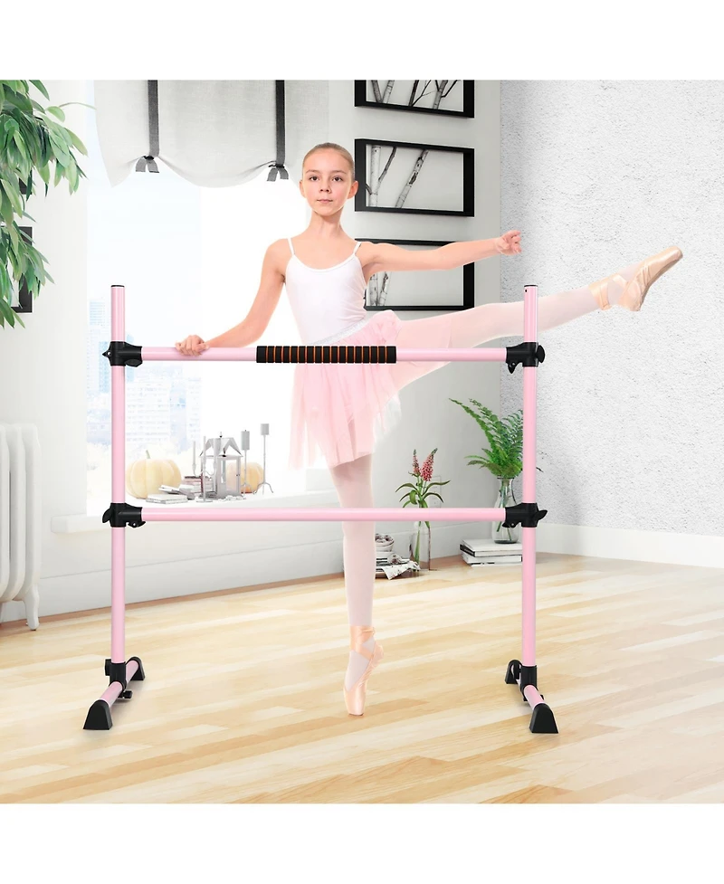 Akiudex Adjustable Freestanding Double Ballet Barre for Home or Studio