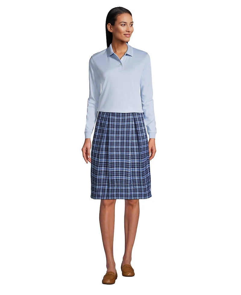 Lands' End Women's Tall Long Sleeve Interlock Polo Shirt