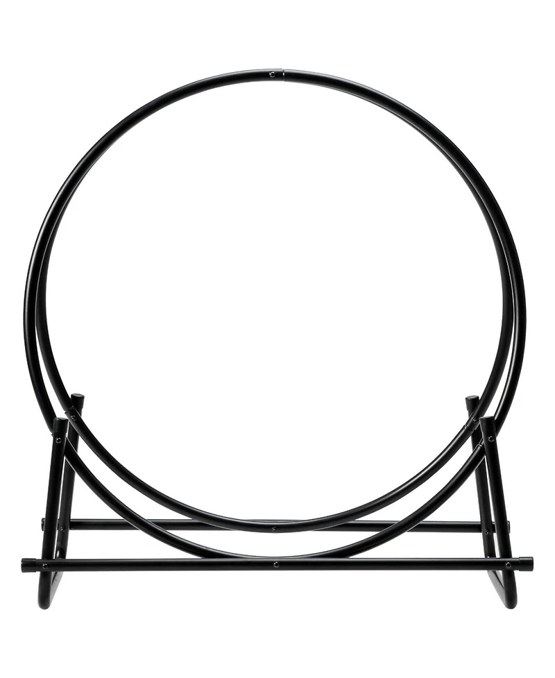 Akiudex 30-Inch Tubular Steel Log Hoop Firewood Storage Rack