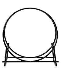 Akiudex 30-Inch Tubular Steel Log Hoop Firewood Storage Rack