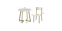 Slickblue Modern 3-Piece Dining Set with Round Wood Table and 2 Chairs for Small Spaces