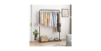 Slickblue Modern Garment Rack with Clothes Hanging Rod and Lockable Wheels for Easy Mobility