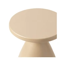 LeisureMod Dune Collection Fiberglass Outdoor Side Table in Beige