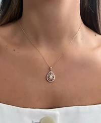 Le Vian Chocolate Diamond & Nude Diamond Teardrop Halo Cluster Adjustable 20" Pendant Necklace (3/4 ct. t.w.) in 14k Rose Gold