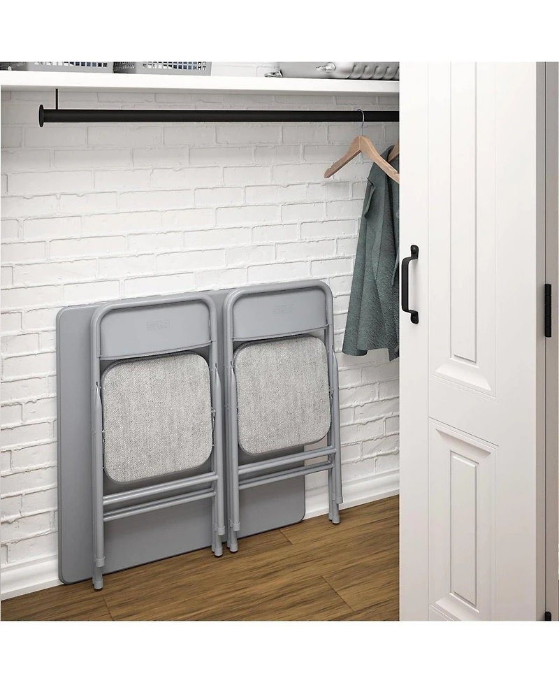 5-Piece Square Folding Dining Table Set with 4 Chairs for Guests or Game Night