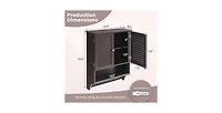Slickblue Louvered Door Bathroom Medicine Cabinet with Towel Bar and Wall-Mounted Design