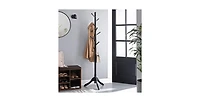 Slickblue Space-Saving Solid Wood Coat Rack with Modern Design for Entryway or Bedroom