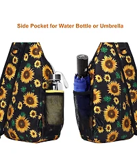 Mosiso Sunflower Rope Sling Backpack - Lightweight Travel & Hiking Daypack | Water-Resistant Crossbody Chest Bag with Quick-Access Pocket