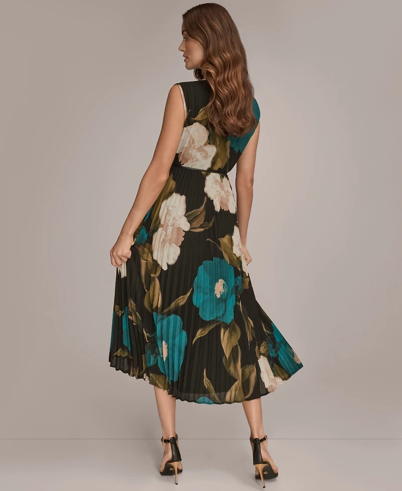 Donna Karan New York Women's Chiffon Floral A-Line Dress