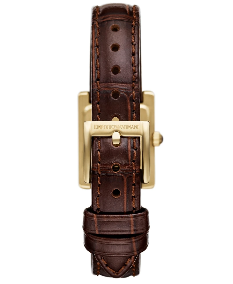 Emporio Armani Women's Brown Leather Strap Watch 26mm