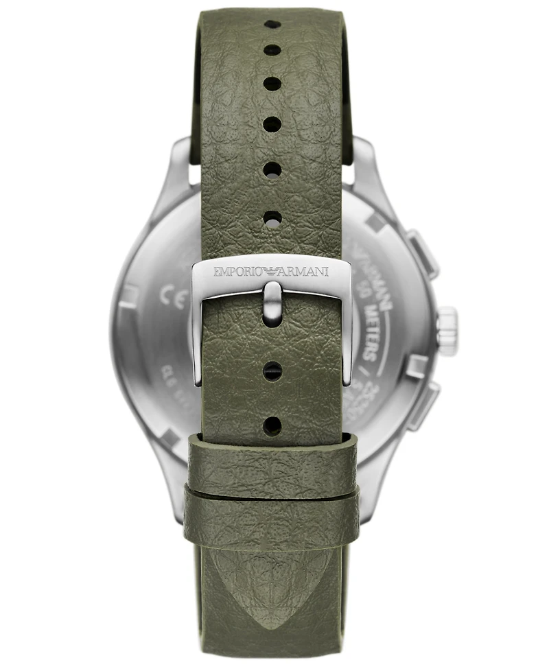 Emporio Armani Men's Chronograph Green Rubber Strap Watch 42mm