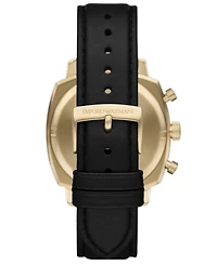 Emporio Armani Men's Chronograph Black Leather Strap Watch 40mm