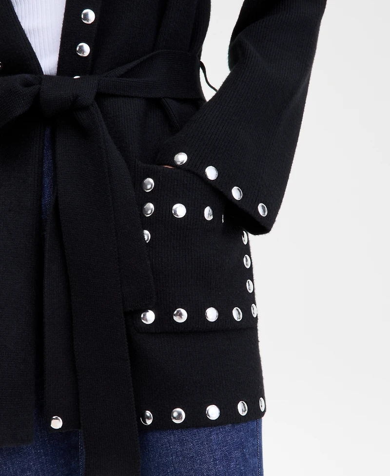 I.n.c. International Concepts Women's Studded Belted Cardigan, Macy's Exclusive