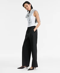 I.n.c. International Concepts Women's Striped Drawstring Twill Pants, Macy's Exclusive