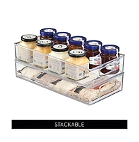 iDesign Stackable Pantry Storage Bin with Handles, Set of 2, Clear, Made in Usa
