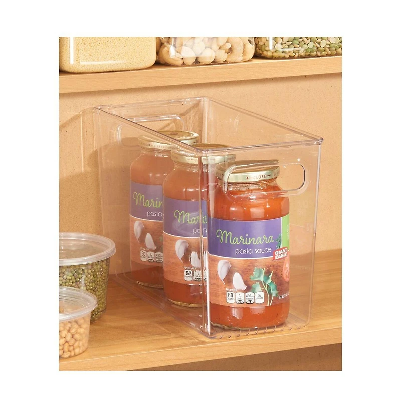 iDesign Plastic Storage Bin with Handles - Set of 2 - Clear