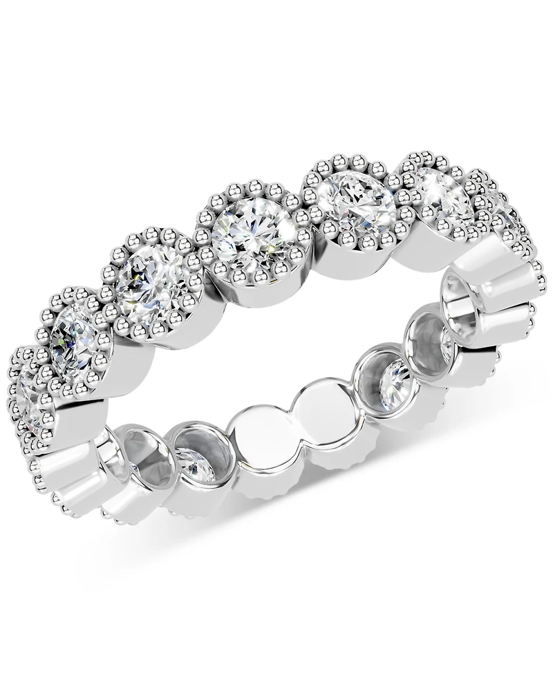 Diamond Milgrain Frame Eternity Band (2 ct. t.w.) Platinum or 14k Gold