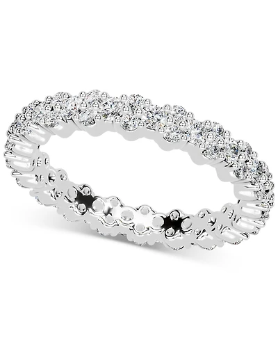Diamond Cluster Eternity Band (1 ct. t.w.) Platinum or 14k Gold