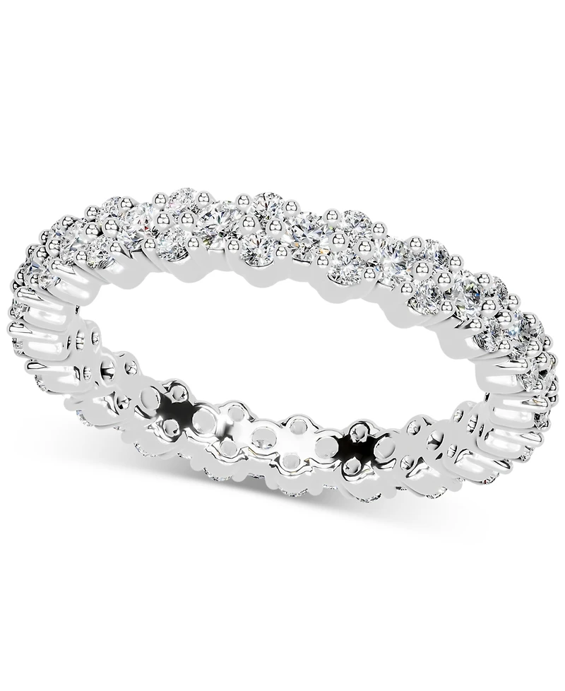 Diamond Cluster Eternity Band (1 ct. t.w.) Platinum or 14k Gold