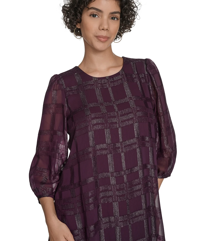 Calvin Klein Petite Clip Chiffon Shift Dress