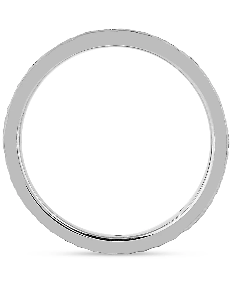 Diamond Studded Textured Band (1/4 ct. t.w.) Platinum or 14k Gold