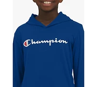 Champion Big Boys Signature Logo Long-Sleeve Hooded T-Shirt