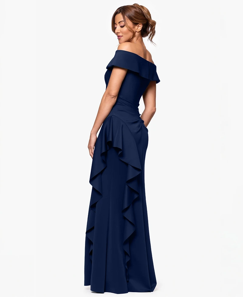 Xscape Petite Off The Shoulder Sleeveless Dress