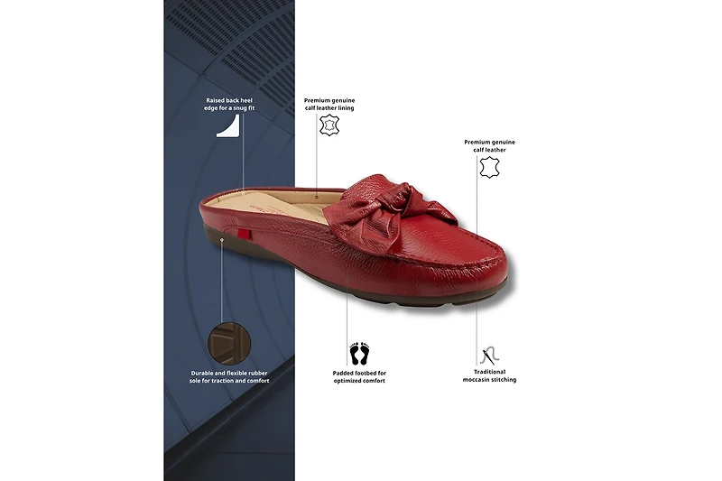 Marc Joseph New York Womens Diane St Slip On Comfort Bow Mule