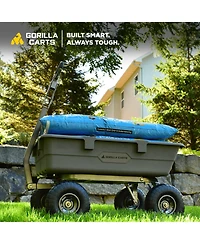 Gorilla Carts 800 Pound Capacity Heavy Duty Poly Yard Dump Utility Cart, Gray