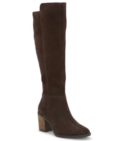 Lucky Brand Womens Bonnay Knee High Block Heel Boots Regular Wide Extra Wide Calf