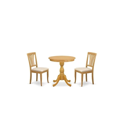 East West Furniture 3-Pc Dining Room Table Set