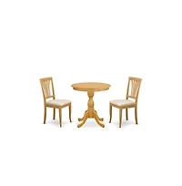 East West Furniture 3-Pc Dining Room Table Set