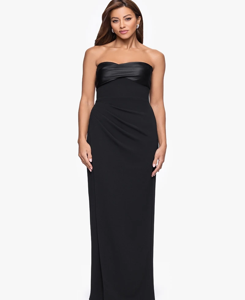 Xscape Women's Strapless Satin Dress