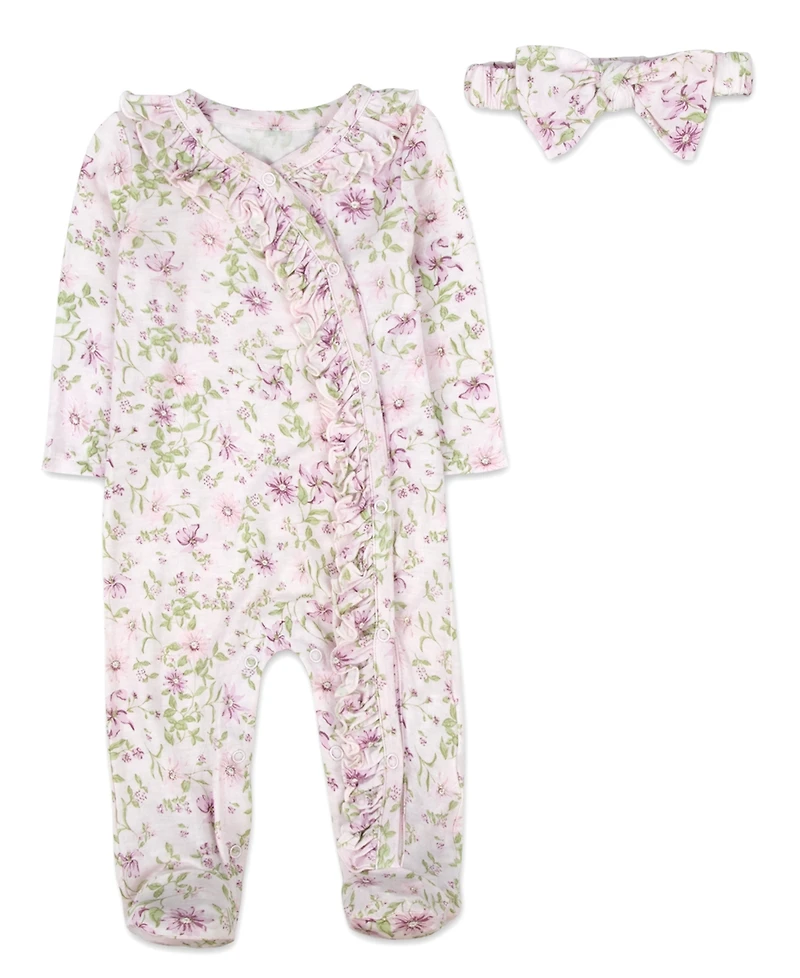 Baby Essentials Girls 4-Piece Floral Layette Set