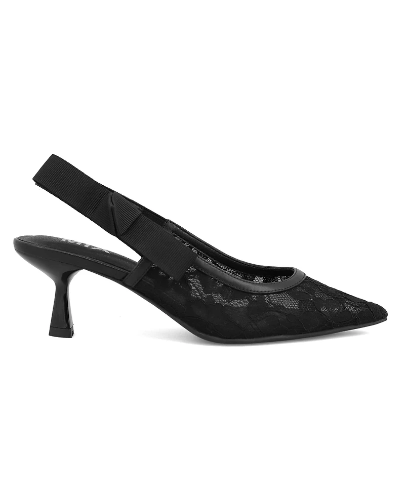 Mia Women's Naida Slingback Kitten Heel Mesh Pumps
