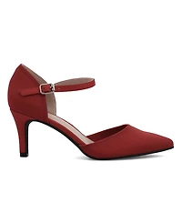 Mia Women's Bivi Knit D'orsay Buckled Ankle Strap Pumps