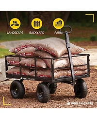 Gorilla Carts Steel Utility Cart, 9 Cubic Feet Garden Wagon with Removable Sides